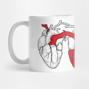 Triple Heart. White Red White Mug